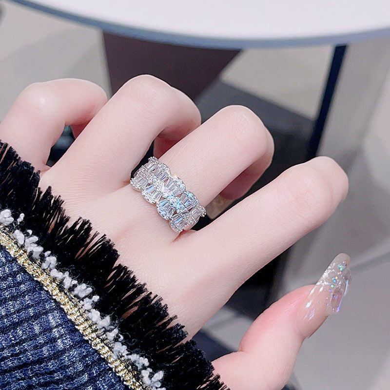 Rhinestone Zircon Light Luxury High-grade Design Rings