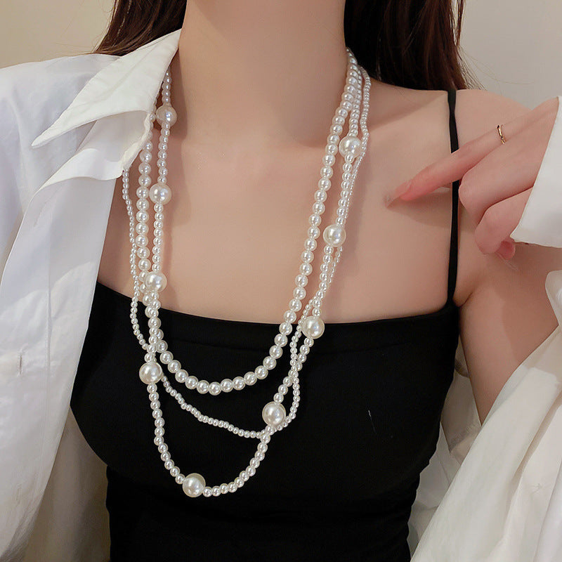 Pearl Tassel Fashion Sweater Chain Temperamental Necklaces