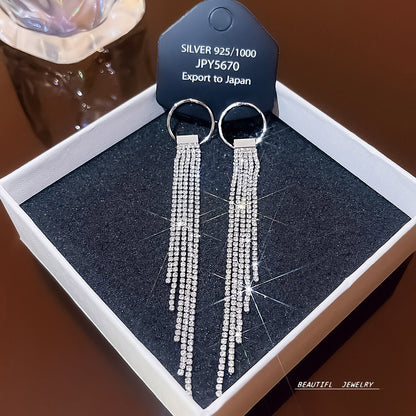 Women's Zircon Tassel High-grade Light Luxury Delicate Earrings