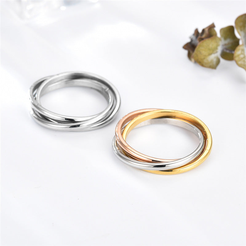 Stainless Steel Titanium Creative Geometric Hand Rings