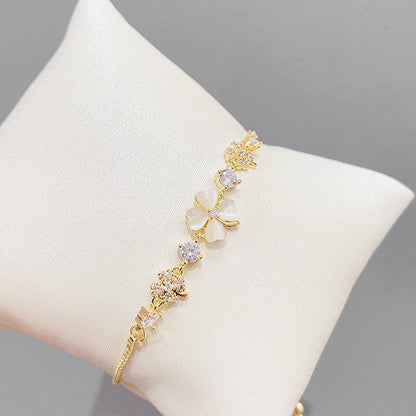 Opal Pull Female Micro Inlaid Zircon Adjustable Korean Bracelets