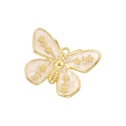 Colorful Oil Dripping Butterfly Cute Wild Two-color Pendants