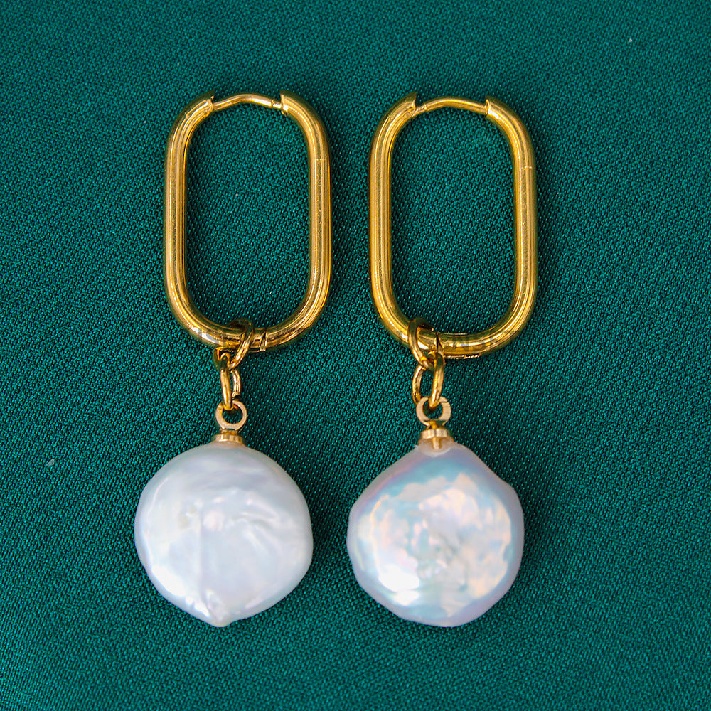 Natural Baroque Pearl Exaggerated Personalized Retro Earrings