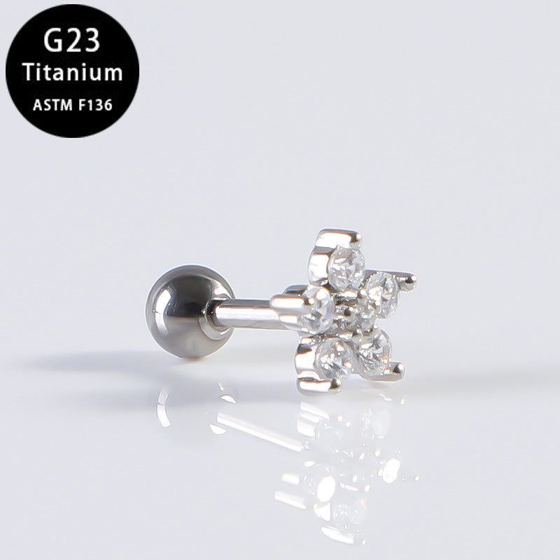 Ear Rivet Bone Pin Accessories Titanium Internal Thread Earrings