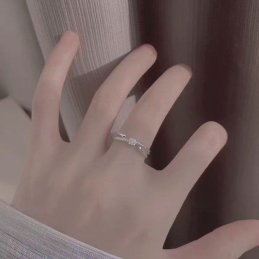 Dark Zircon Light Luxury Minority Design High Sense Index Rings