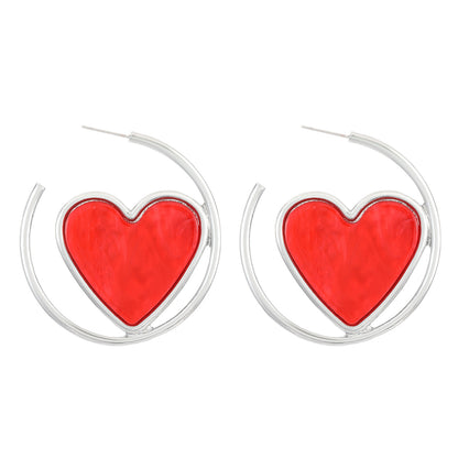 Women's Exquisite Love Heart Simple High-grade Ear Earrings