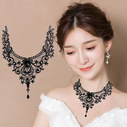 Dark Style Lolita Gothic Female Vintage Rose Necklaces