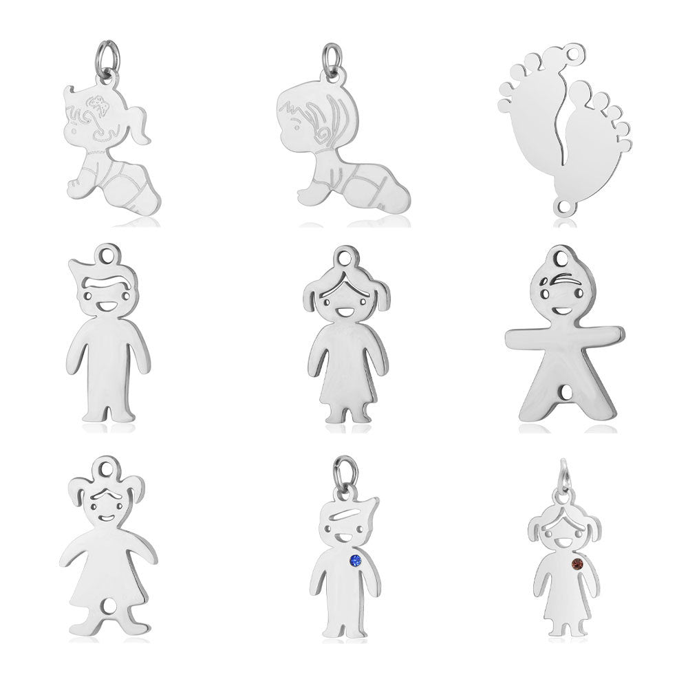 Boy Jewelry Titanium Steel Family Ornament Pendants