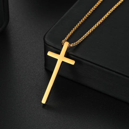 Men's Simple Fashion Cross Titanium Steel Ornament Pendants