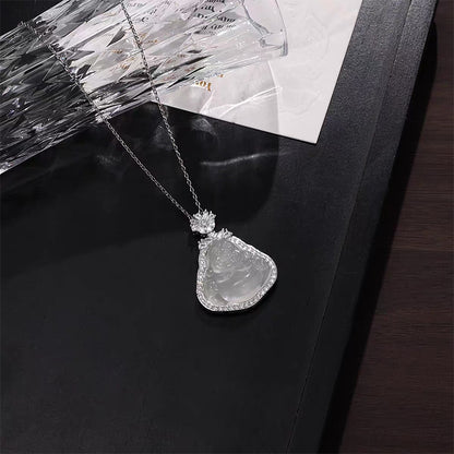 High Ice Chalcedony Maitreya Buddha Female Mild Necklaces