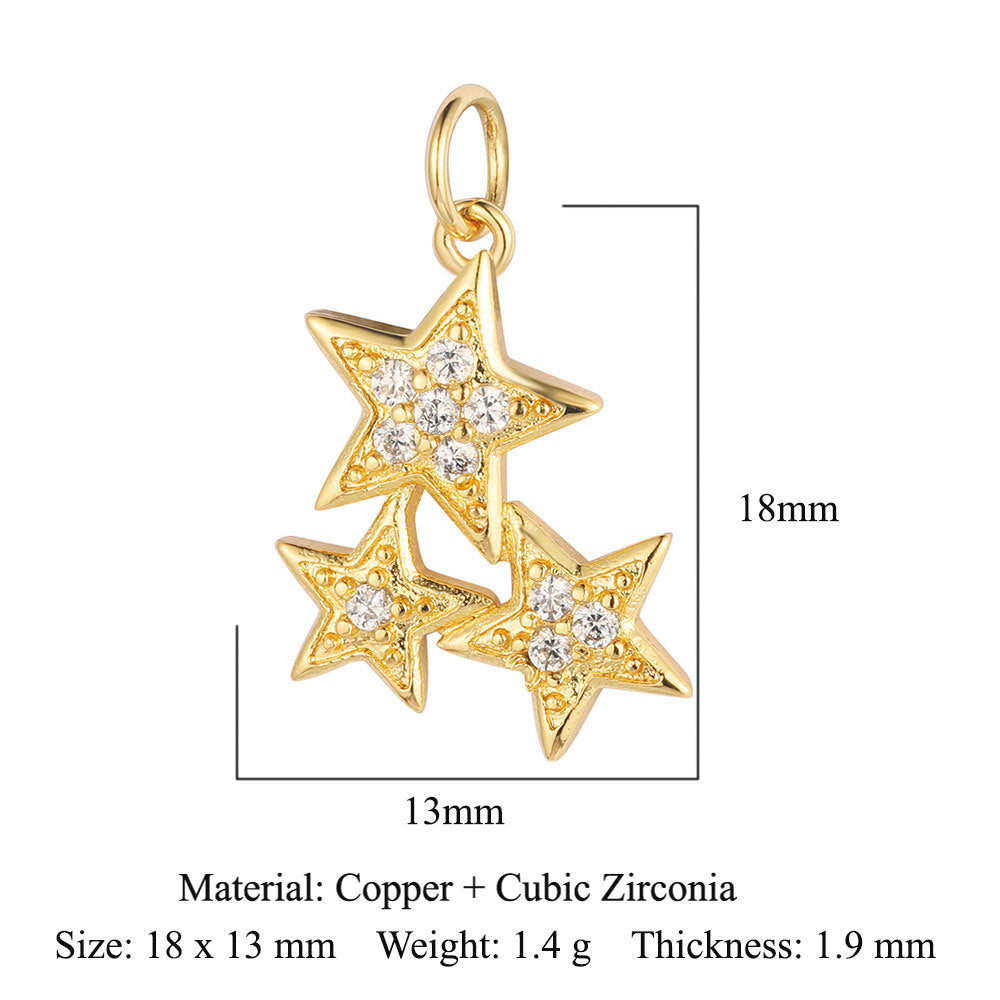 Copper Zircon Whale Dragonfly Ornament Accessories Pendants