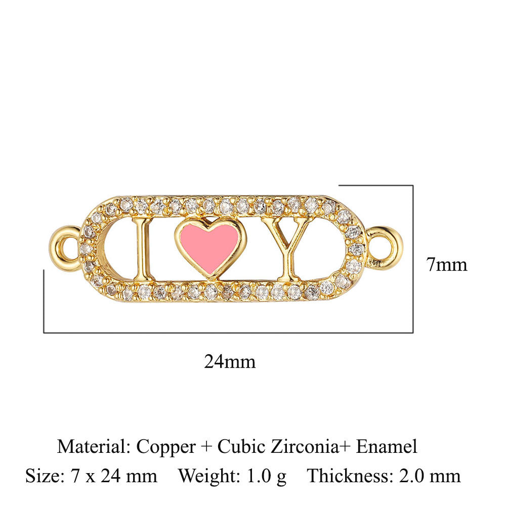 Heart Family Three Copper Zircon Ornament Pendants