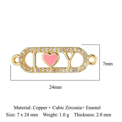 Heart Family Three Copper Zircon Ornament Pendants