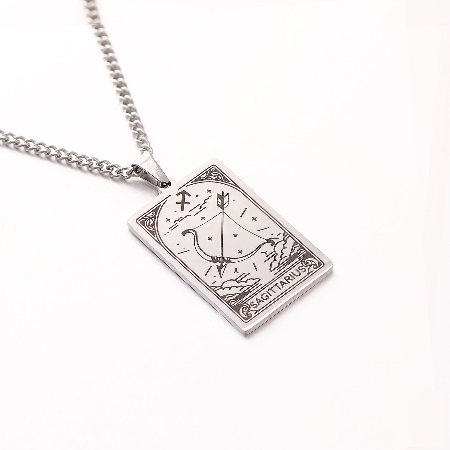 Men's Twee Constellations Logo Dog Tag Vintage Necklaces