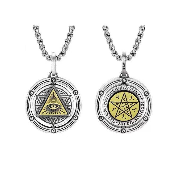 Men's Eye Of God Horus Trendy Punk Rotatable Personality Necklaces