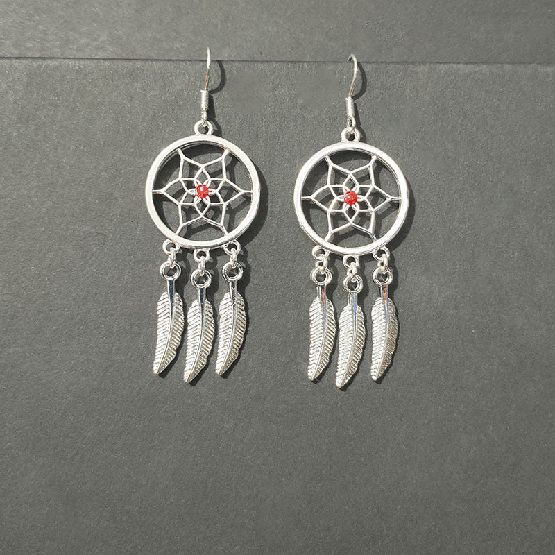 Crystal Imitation Sier Minority Phoenix Ancient Earrings