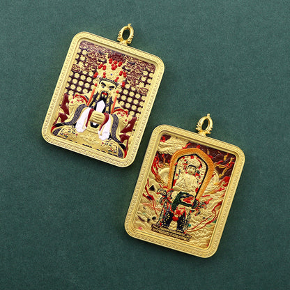 The Buddha Brass Gilding Double-sided Three-dimensional Portable Pendants