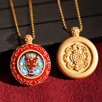 Three-dimensional Tibetan Style Fifth Master Brass Painted Wipe Pendants