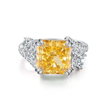 Sterling Sier Yellow Diamond Female Ice Rings