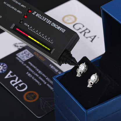 Retro Punk Skull Single Rhinestone Ear Earrings