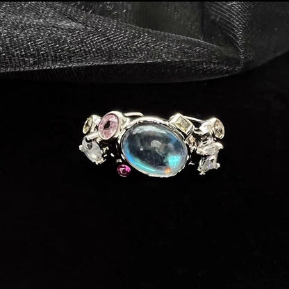 Opal Moonstone Colored Gems Zircon Pink Diamond Female Rings