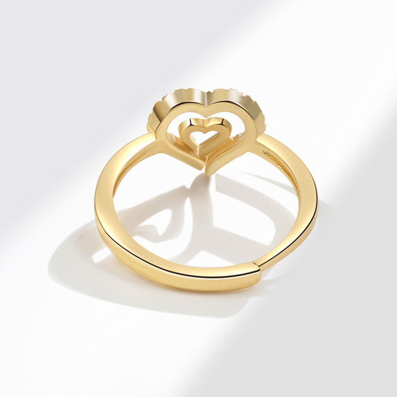 Women's Heart Shape With Diamond Heart-to-heart Wedding Rings
