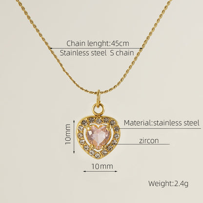 Women's Love For Inlaid Zircon High-grade Light Necklaces