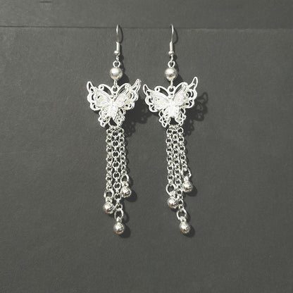 Crystal Imitation Sier Minority Phoenix Ancient Earrings