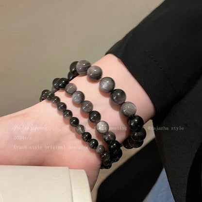 Women's & Men's Natural Obsidian Beaded For Lovers Wild Simple Bracelets