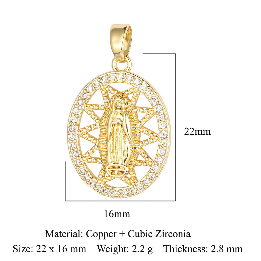 Cross Color Zirconium Copper Zircon Ornament Pendants