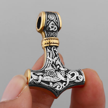 Men's Fashion Viking Triangle Knot Logo Quake Titanium Steel Personalized Pendants