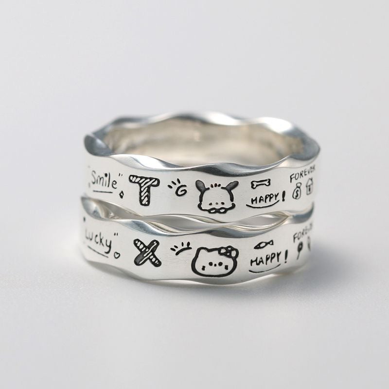 Women's & Men's Pattern Anime Protagonist Adjustable Gifts For Rings