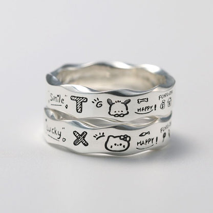 Women's & Men's Pattern Anime Protagonist Adjustable Gifts For Rings