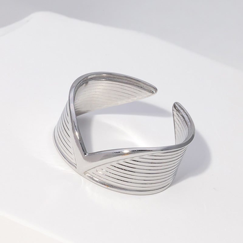 Stainless Steel Open Female Irregular Wind Rings