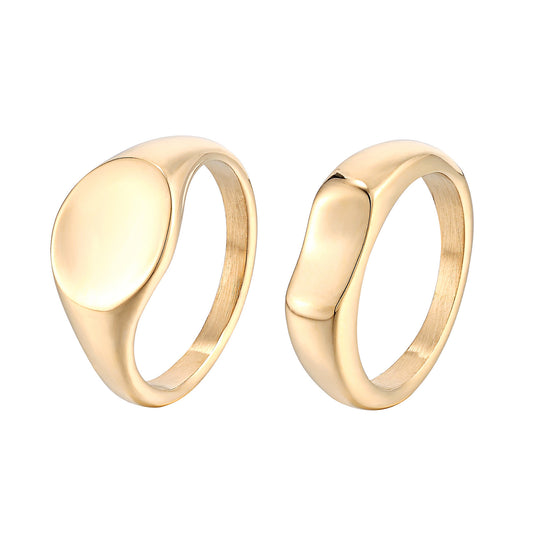 Geometric Titanium Steel Simple Female Gold Rings