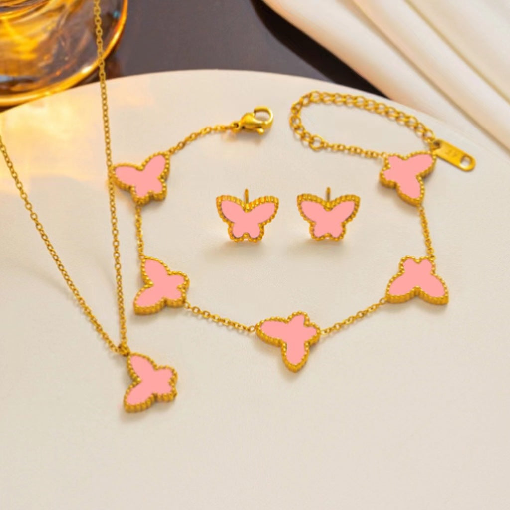 Cool Butterfly Three-piece Simple Ear Suit Bracelets