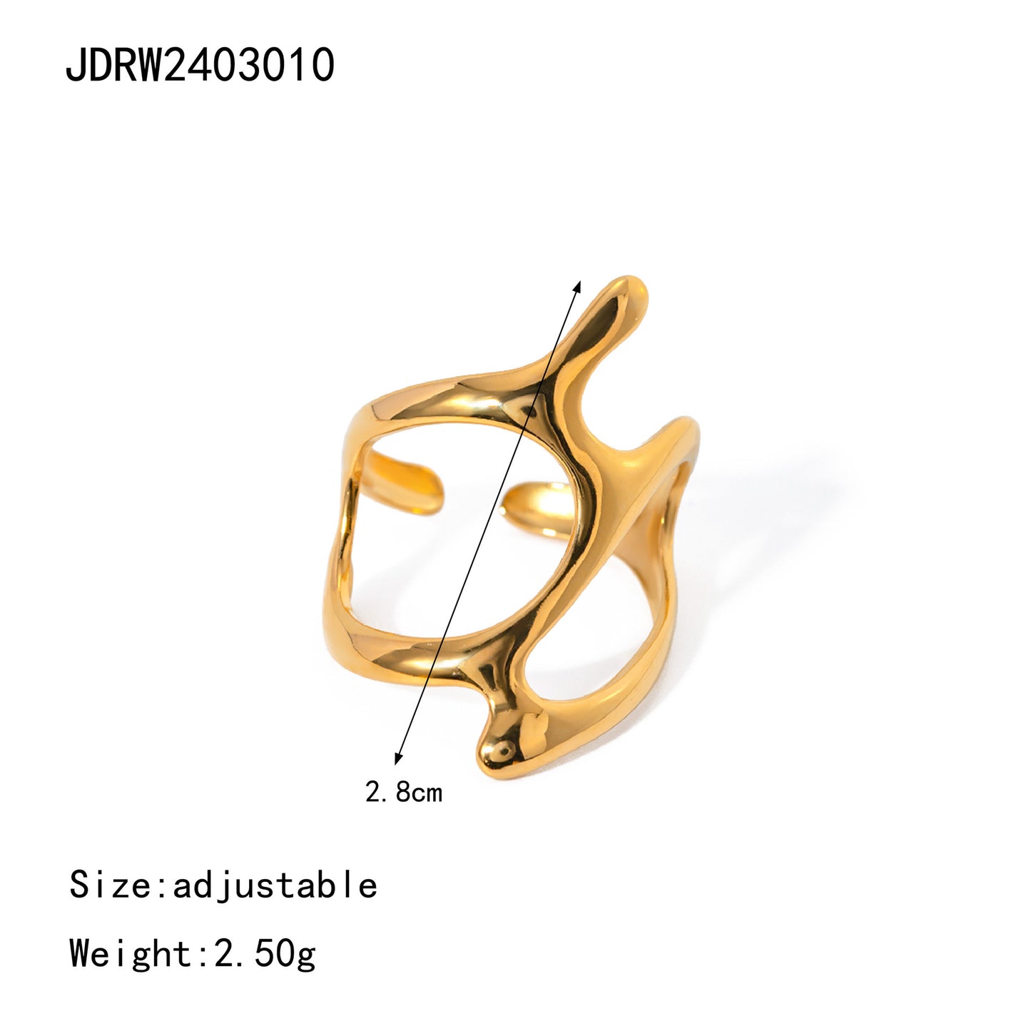 Ding Stainless Steel Gold Eye-catching High-grade Rings