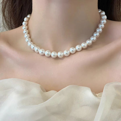 Women's Classic Knot Sier Pearl Style Clavicle Necklaces