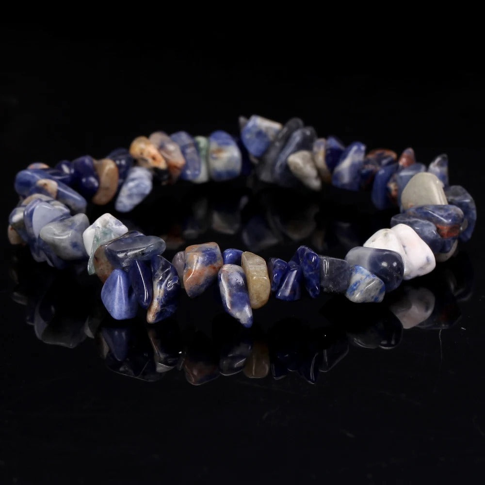 Natural Gravel Amethyst Elastic String Stretchable Bracelets