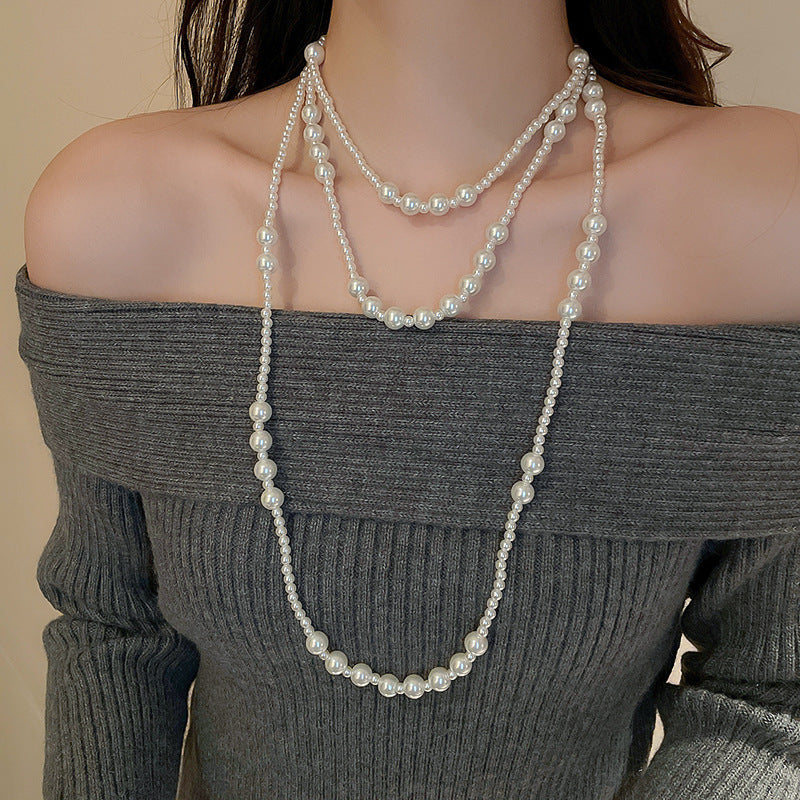 Pearl Tassel Fashion Sweater Chain Temperamental Necklaces