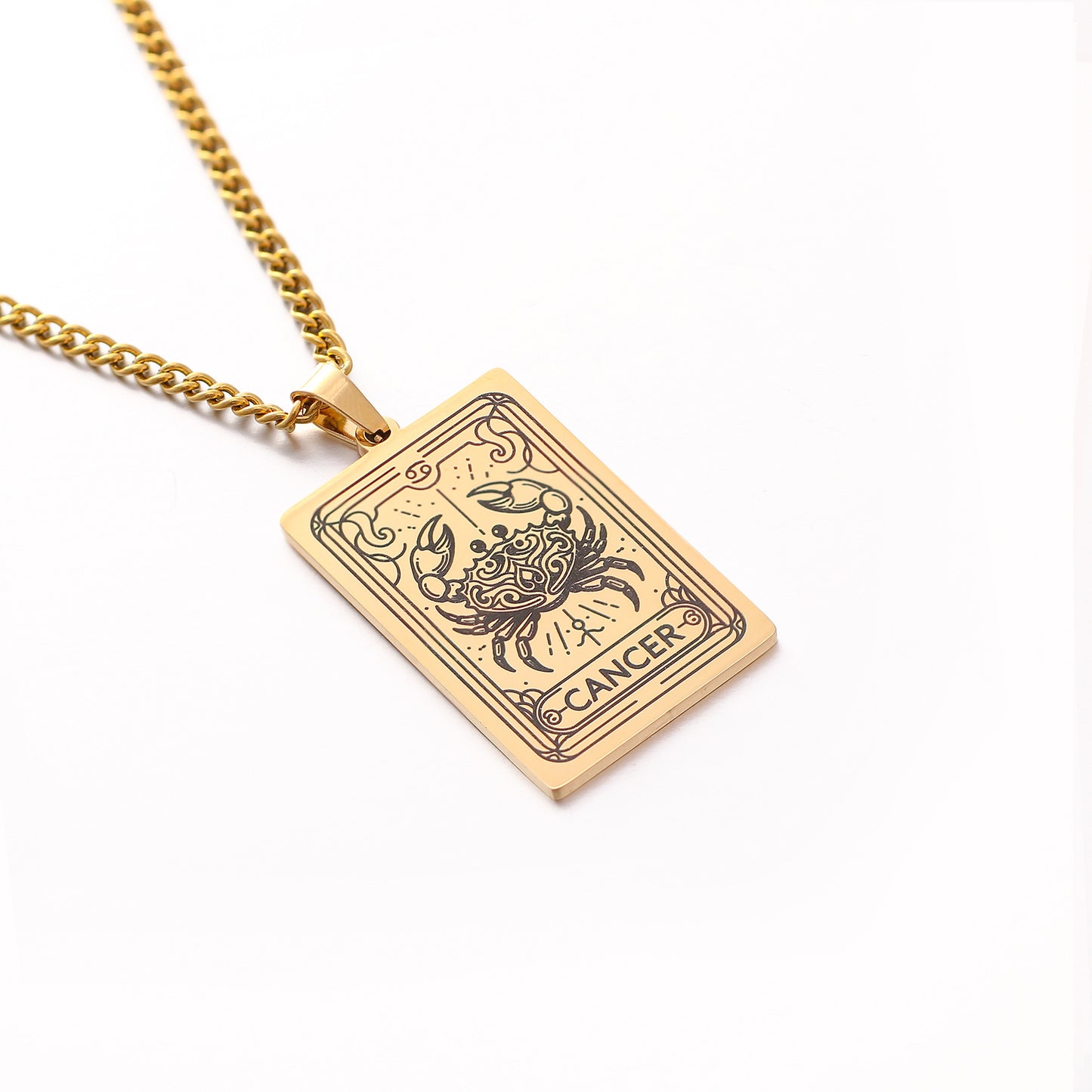 Men's Twee Constellations Logo Dog Tag Vintage Necklaces