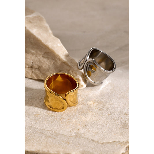 Stainless Steel Unique Niche Design Hammered Rings