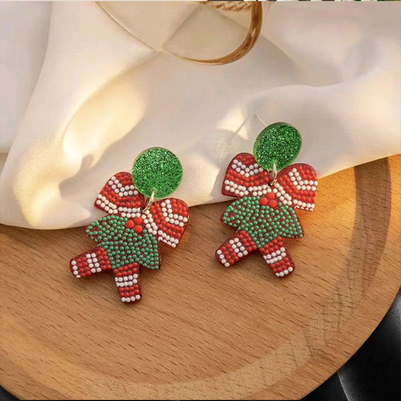 Christmas Cute Tree Snowflake Female Fashion Earrings