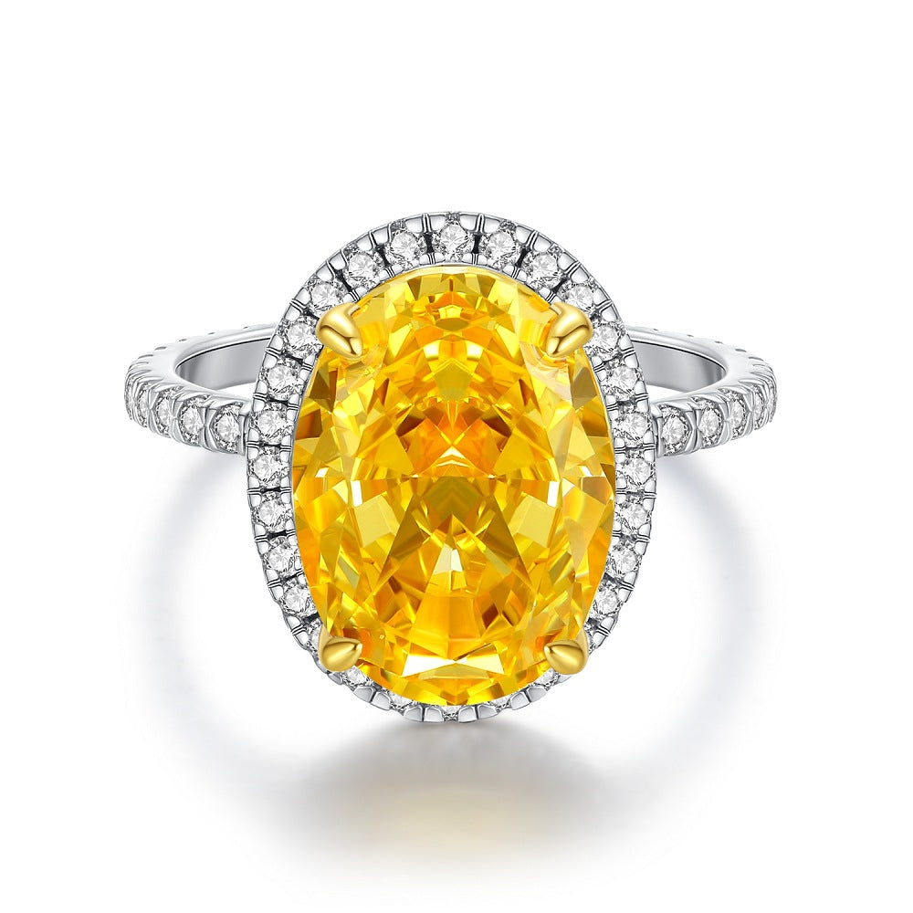 Sterling Sier Yellow Diamond Female Ice Rings