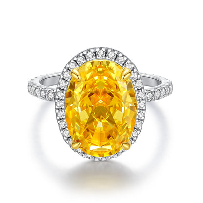 Sterling Sier Yellow Diamond Female Ice Rings