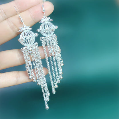 Long Lantern Tassel Super Fairy Horn Earrings