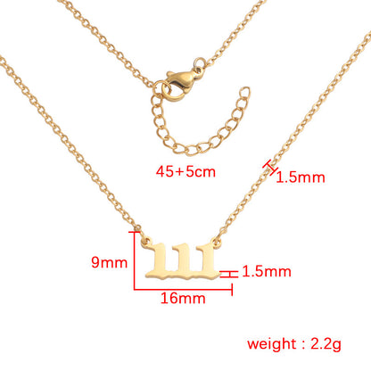 Fashion Personality Number Stainless Steel Portion Necklaces