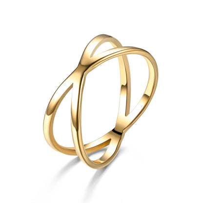 Women's Steel Cross Hollow Niche Personality Titanium Rings