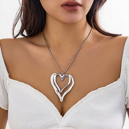 Drawable Wax Line Heart-shaped Simple Metal Necklaces