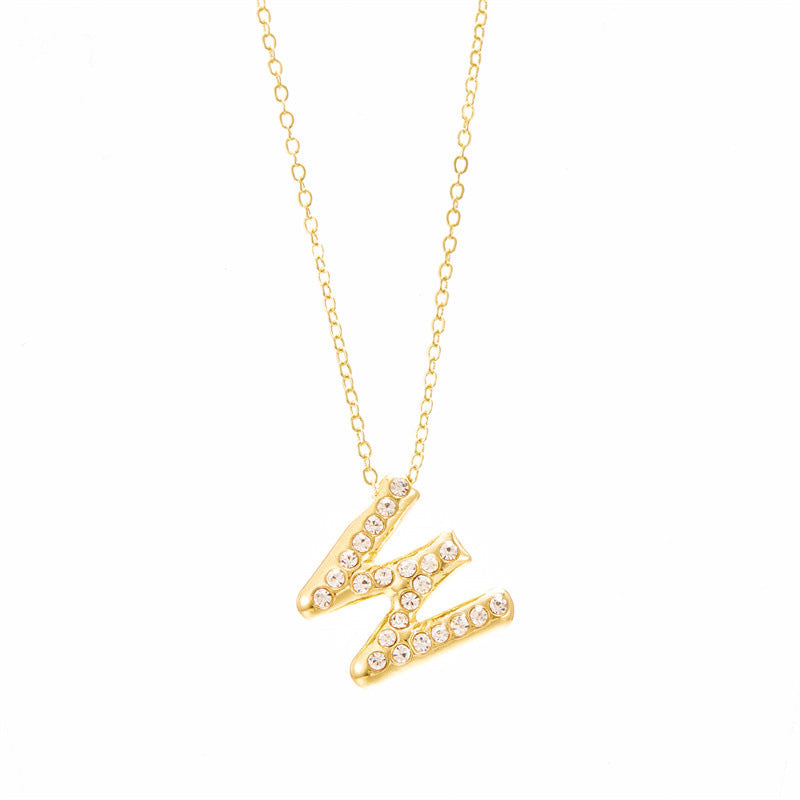 Chubby Letter Clavicle Chain Simplicity Birthday Necklaces